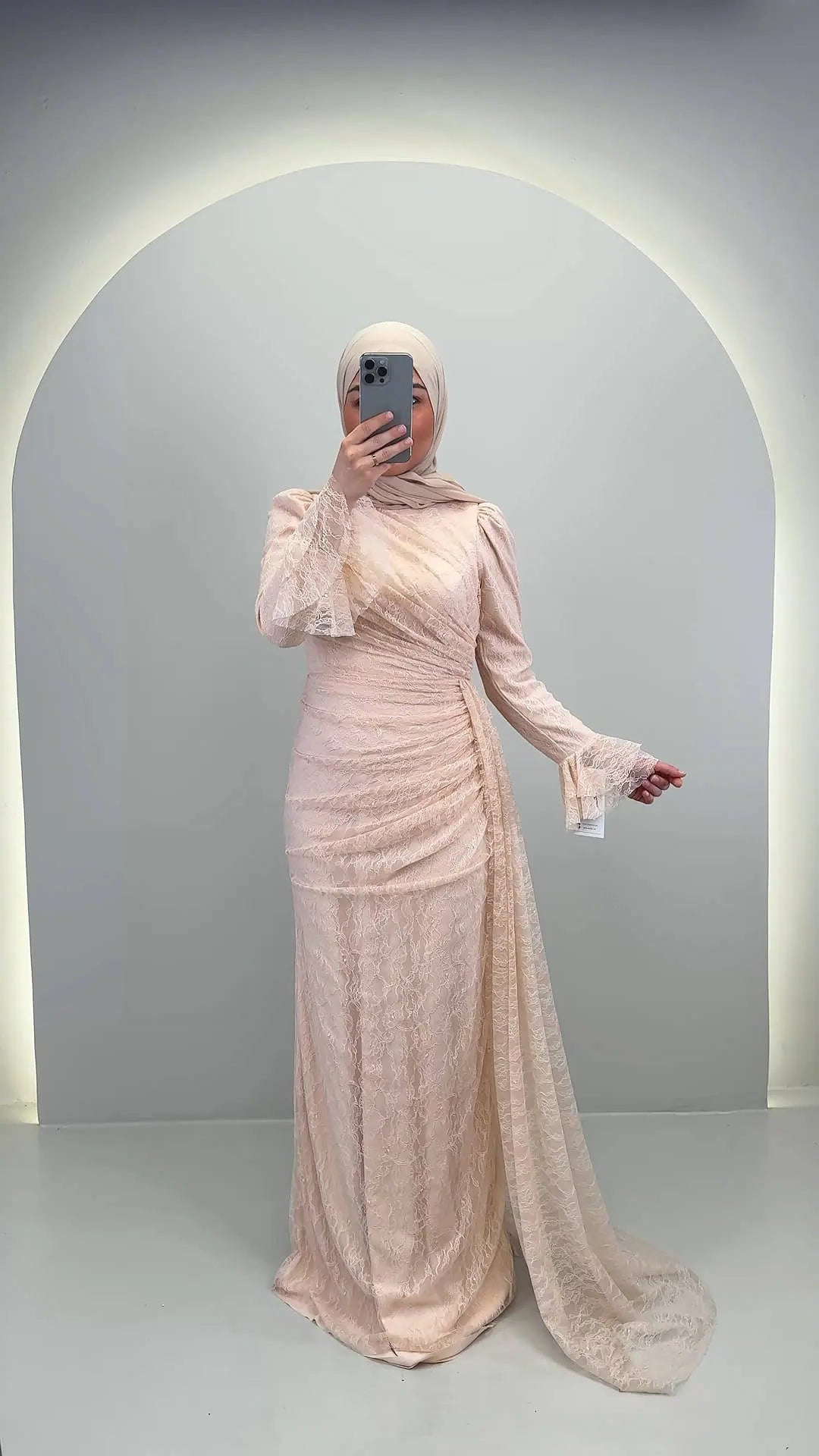 Eliza aftenkjole beige