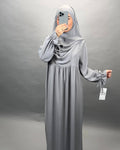 Mila Abaya Sæt med Khimar Grå