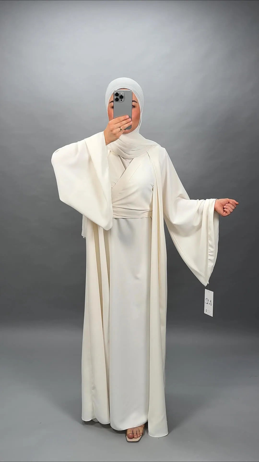 Pinar Abaya Set hvid
