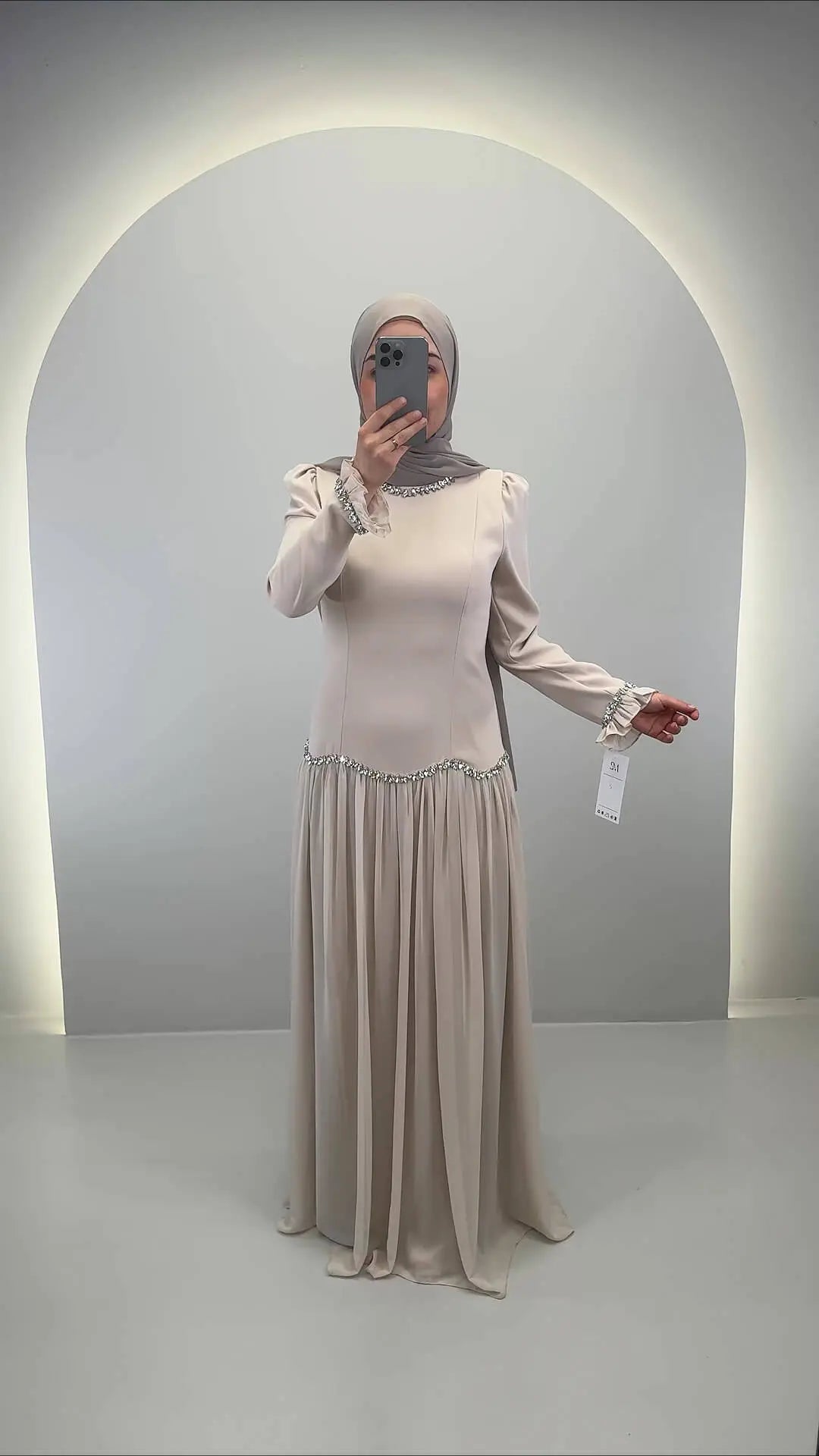 Yagmur Abendkleid Beige
