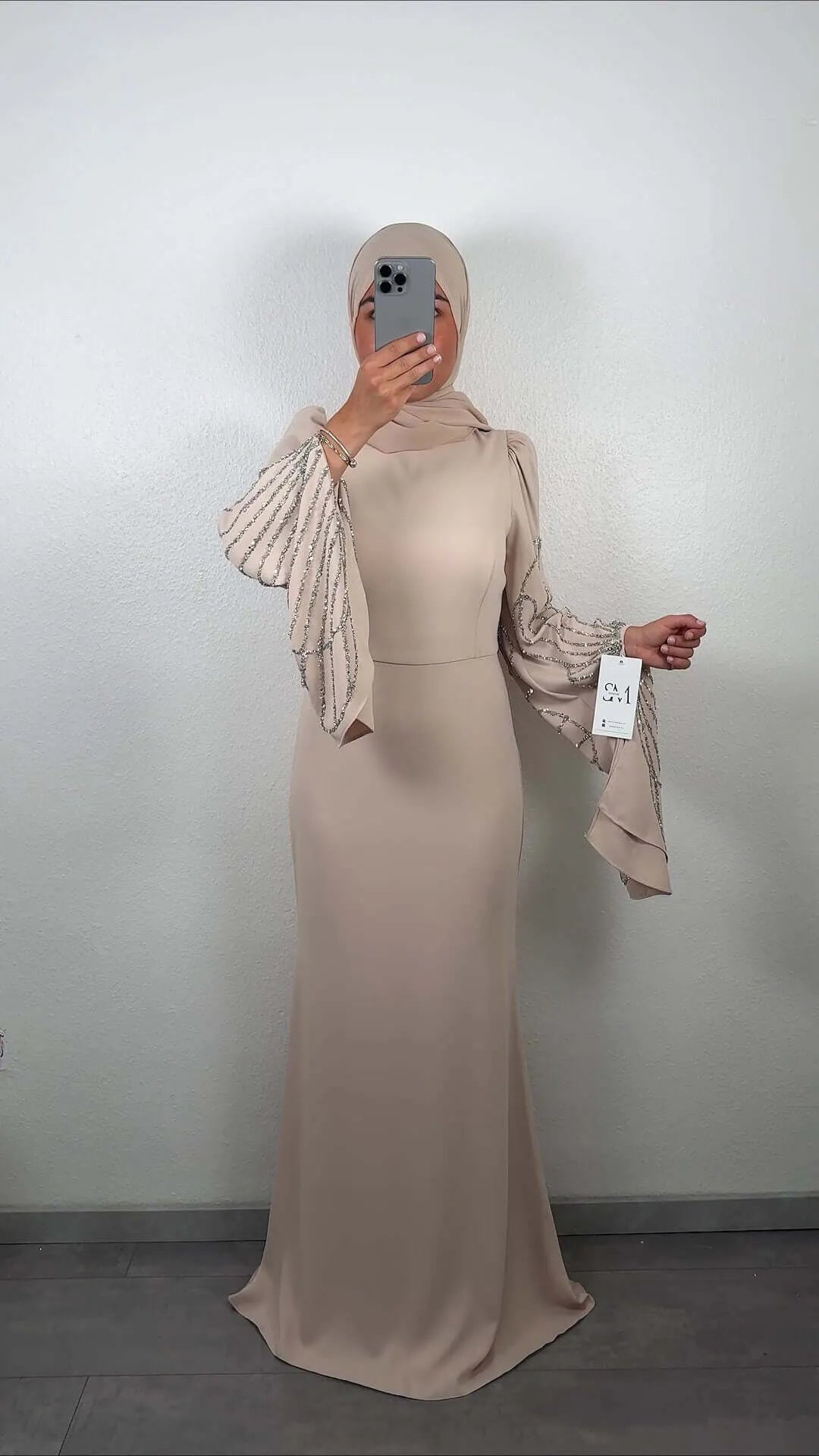 Alev Aftenkjole Beige - Semode