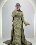 Azmia Evening dress Green with Hijab