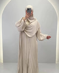 Hifaya Abaya Sæt med Khimar Beige