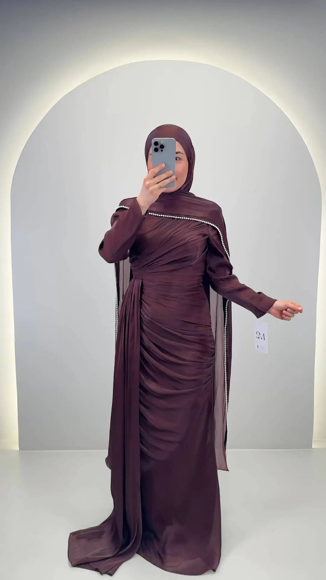 Leyla Aftenkjole Brun
