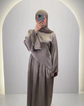 Meslia aftenkjole taupe