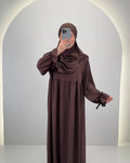 Mila Abaya Sæt med Hijab Brun