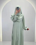 Hifaya Abaya Sæt med Khimar Mint