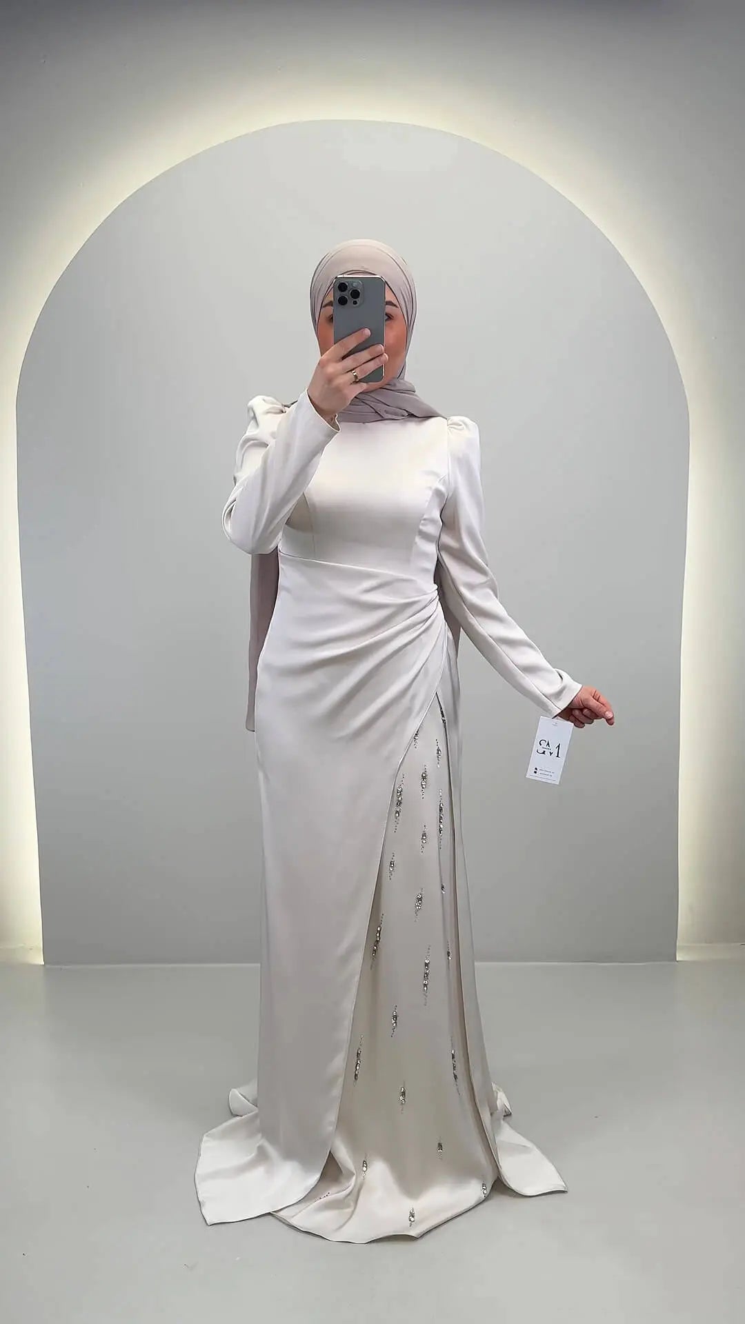 Nalea Aftenkjole Beige