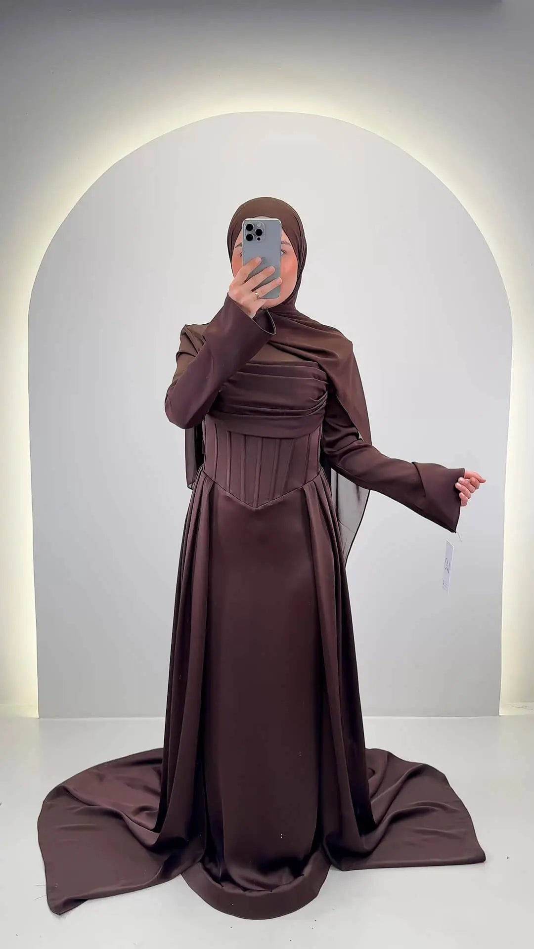 Uray aftenkjole brun med Hijab