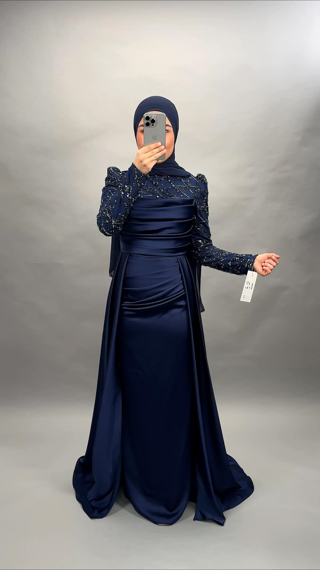 Robe de soirée Arzu bleu foncé