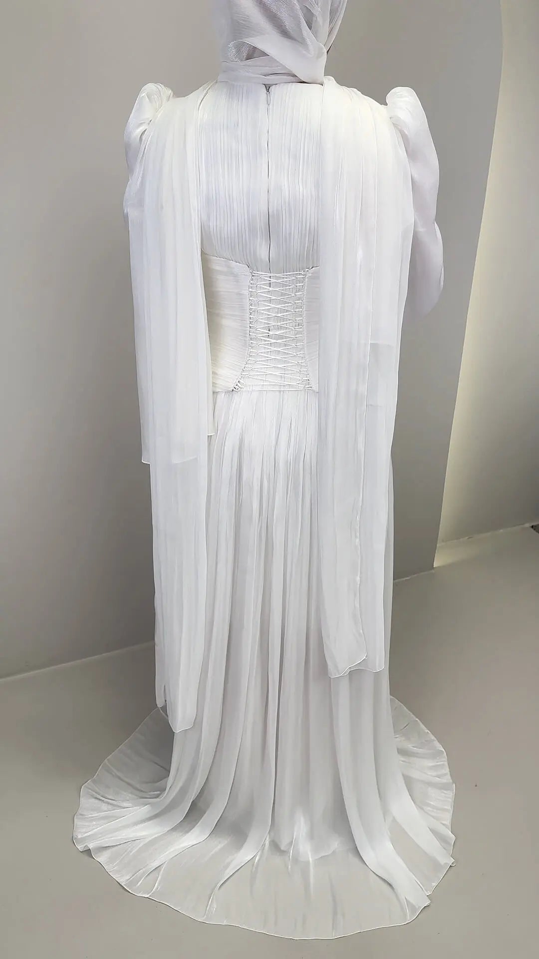 Estel Abendkleid mit HIJAB Taupe