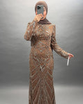 Huda evening dress bronze