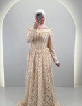 Mina aftenkjole Beige