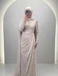 Mireya aftenkjole beige