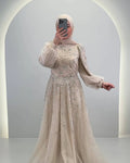 Elsa Aftenkjole Beige
