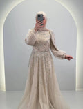 Elsa Aftenkjole Beige