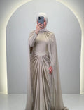 Tiya Aftenkjole Beige