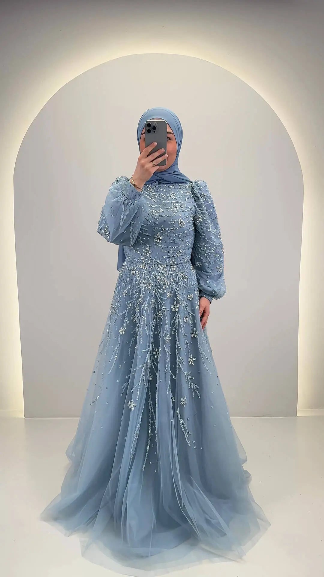 Elsa aftenkjole blå