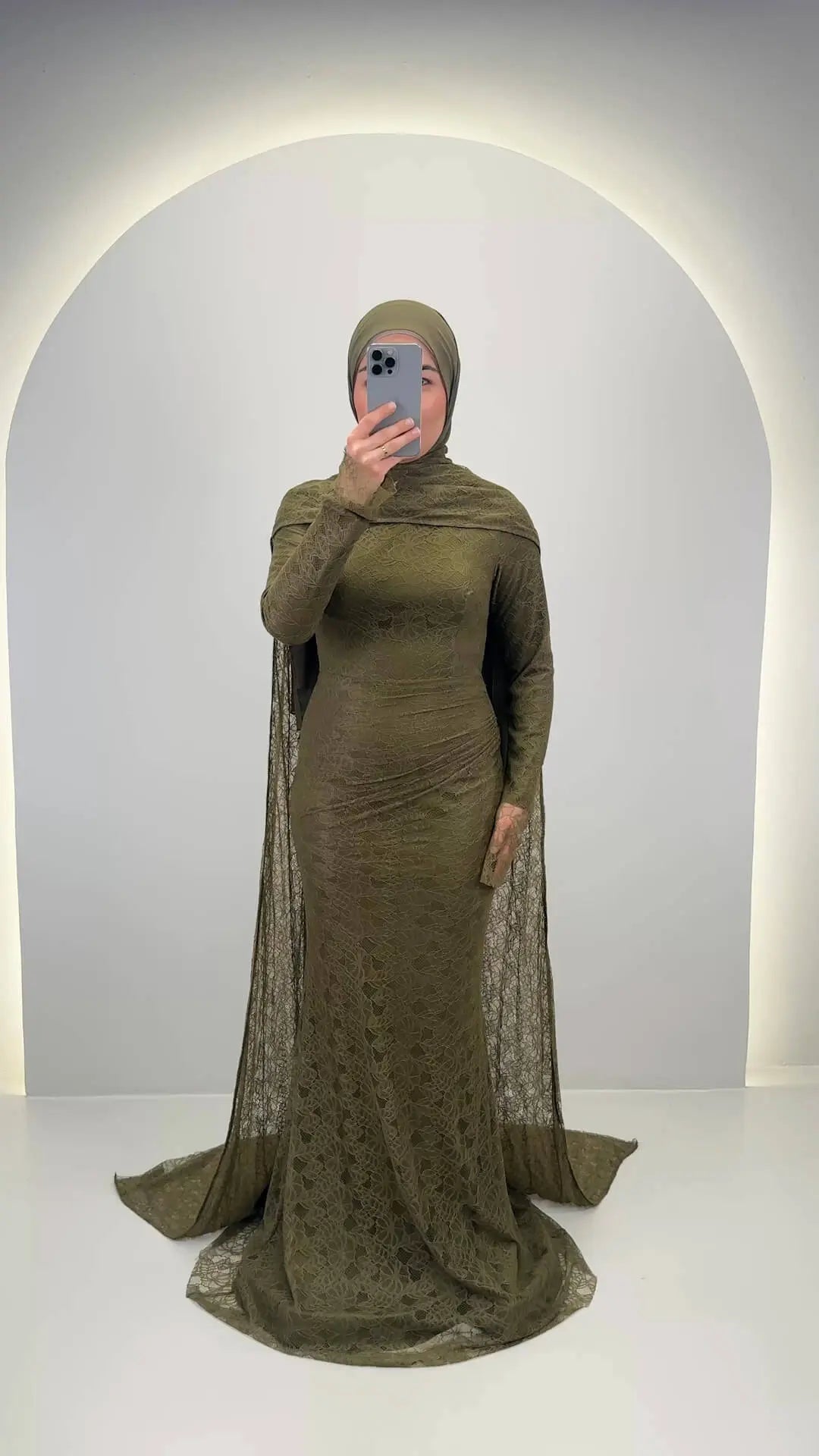 Liora Abendkleid Grün mit HIJAB