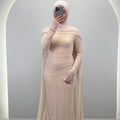 Liora Evening dress Beige with Hijab