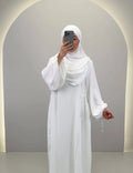 Misa Abaya Sæt med Khimar Hvid