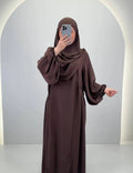 Misa Abaya Sæt med Hijab Brun
