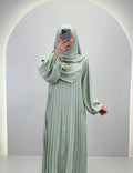 Hifaya Abaya Sæt med Khimar Mint