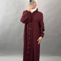 Elay Musselin Kleid Weinrot