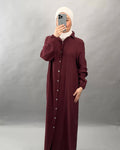Elay Musselin Kleid Weinrot