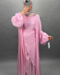 Gabiya Abaya beige pink