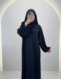 Hifaya Abaya Sæt med Khimar Sort