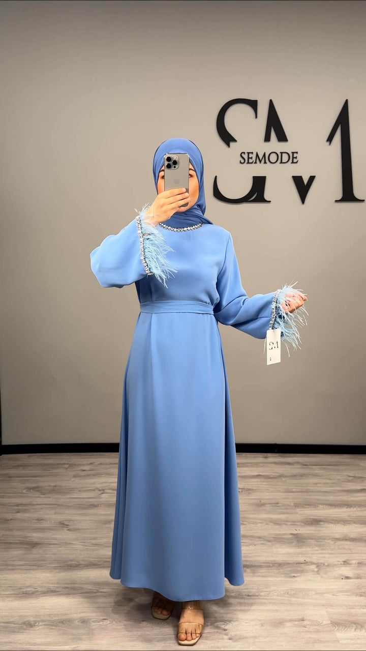 Serra Abaya Kleid Blau Semode