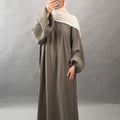 Sera Musselin Kleid Taupe