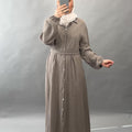 Elay Musselin Kleid Taupe