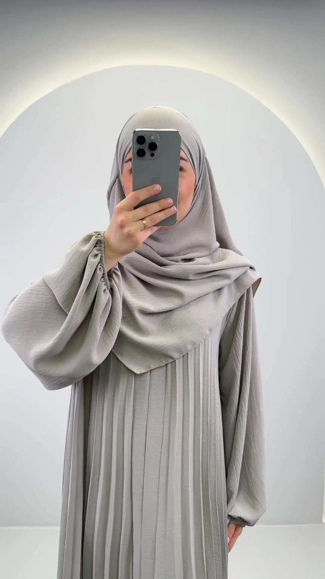 Hifaya Abaya sæt med Khimar taupe
