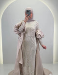 Tias aftenkjole beige