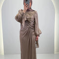 Yildiz aftenkjole taupe