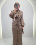 Yildiz aftenkjole taupe