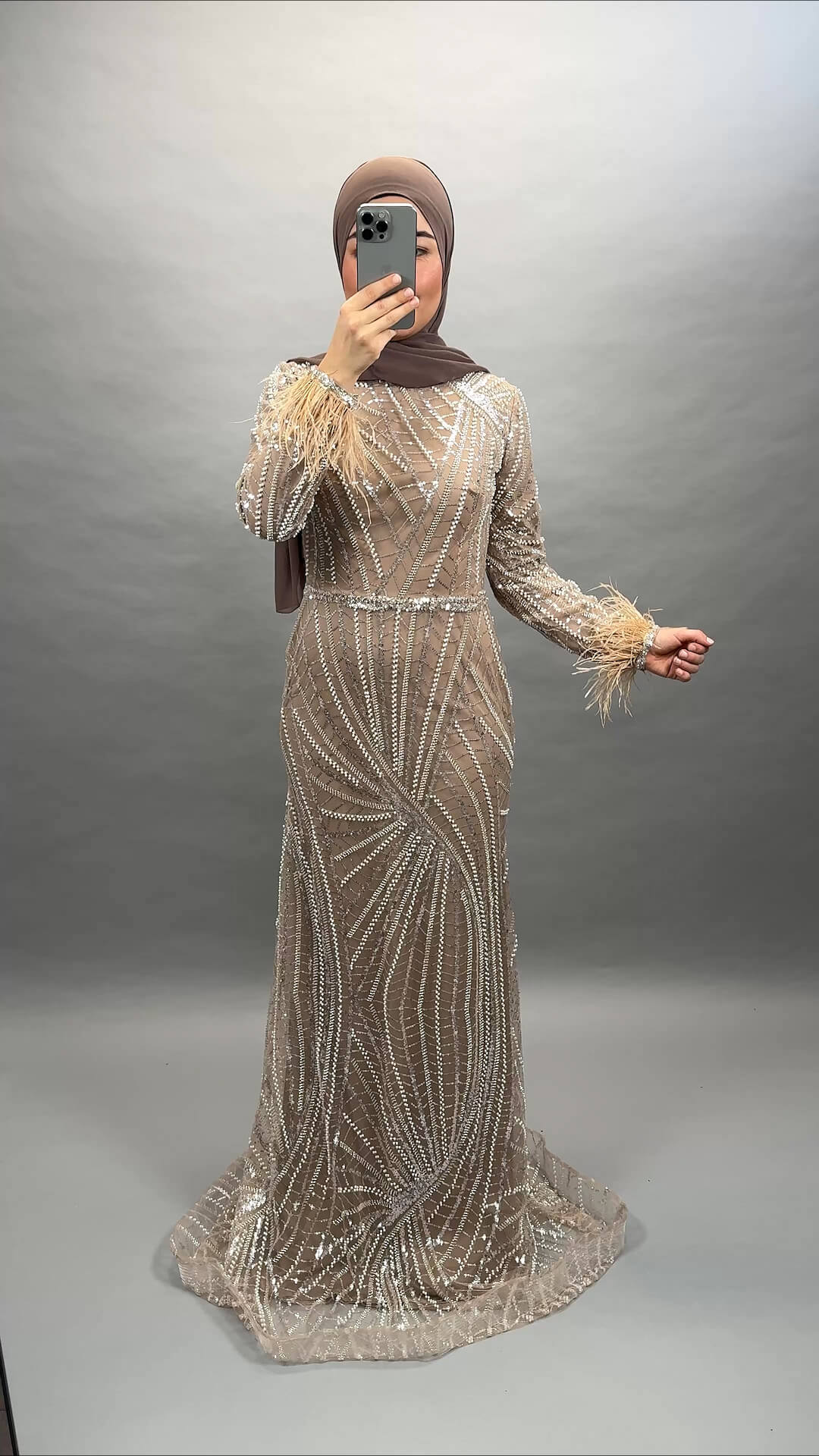 Zumra Exclusive Evening Dress Beige