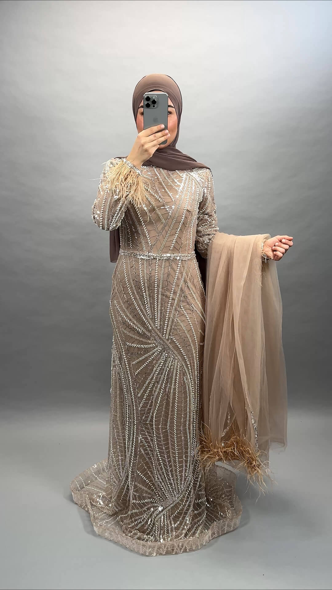 Zumra Exclusive Evening Dress Beige