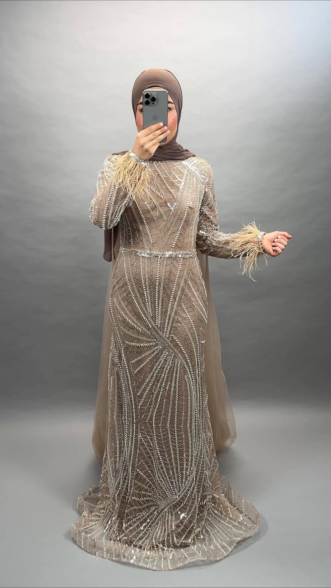 Zumra Exclusive Evening Dress Beige